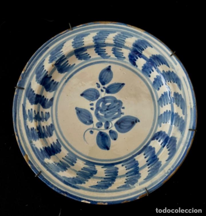 Antig&uuml;edades: MANISES - GRAN PLATO AZUL - S. XIX - Foto 1