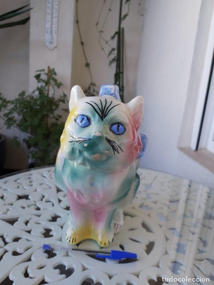 Antig&uuml;edades: Gran botijo gato Manises - Foto 2