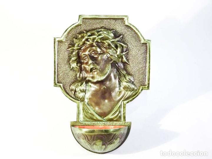 Antig&uuml;edades: Benditera Cristo Ecce Homo - metal - Foto 1