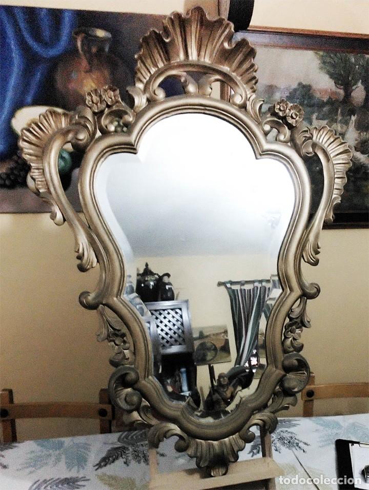 Pequeño espejo de mesa con cristal biselado, marco de la…
