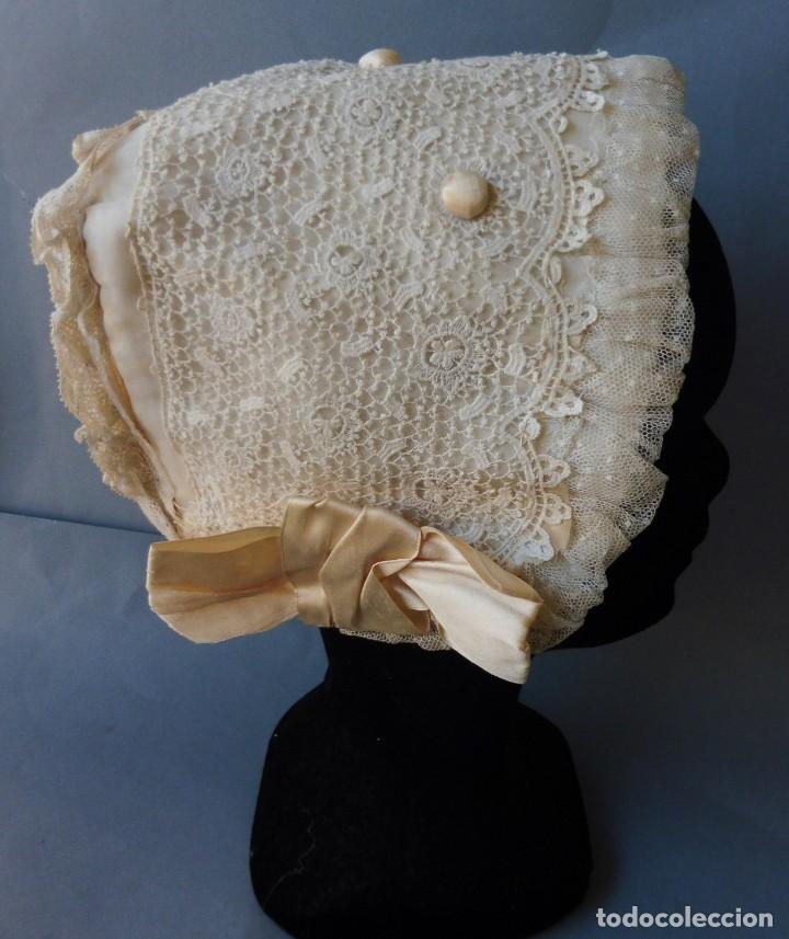 Antig&uuml;edades: ANTIGUO GORRO DE ENCAJE S. XIX - Foto 2