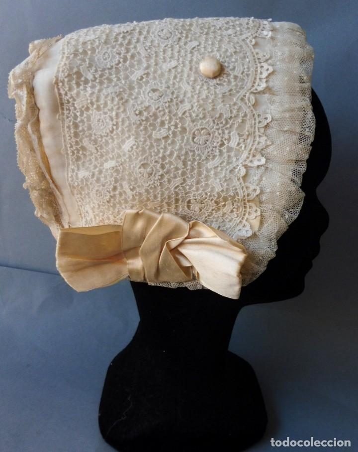 Antig&uuml;edades: ANTIGUO GORRO DE ENCAJE S. XIX - Foto 4
