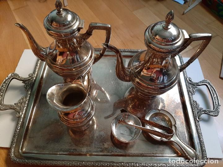 Antig&uuml;edades: Conjunto te y caf&eacute; chapado en plata 2753g - Foto 1