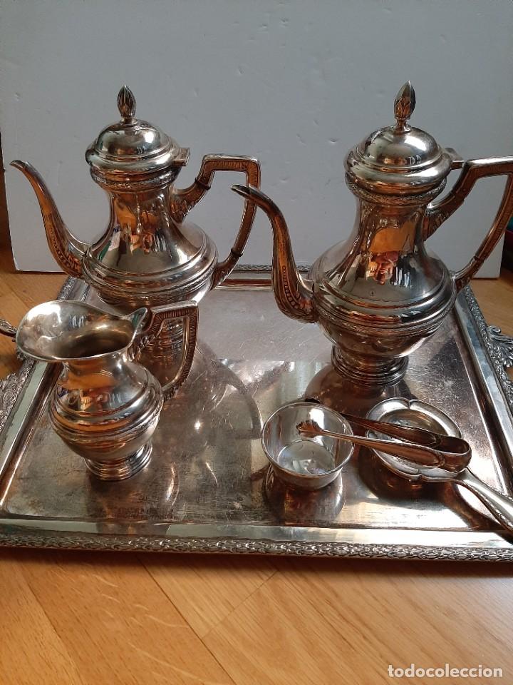 Antig&uuml;edades: Conjunto te y caf&eacute; chapado en plata 2753g - Foto 2