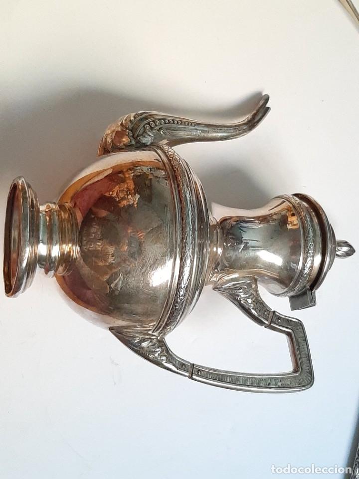 Antig&uuml;edades: Conjunto te y caf&eacute; chapado en plata 2753g - Foto 11