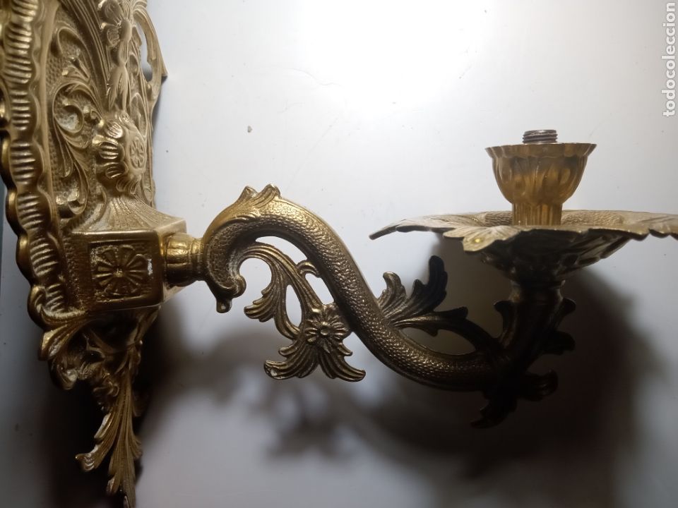 Antig&uuml;edades: Apliques de pared en bronce ( pareja ) - Foto 6