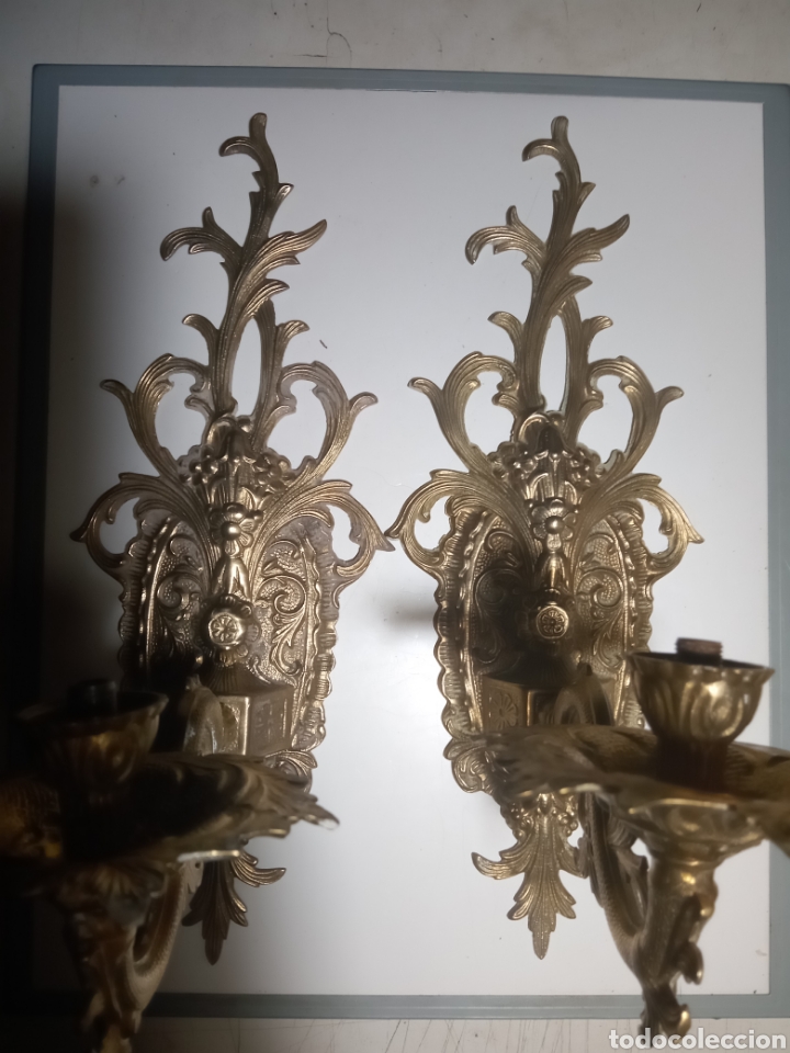 Antig&uuml;edades: Apliques de pared en bronce ( pareja ) - Foto 4