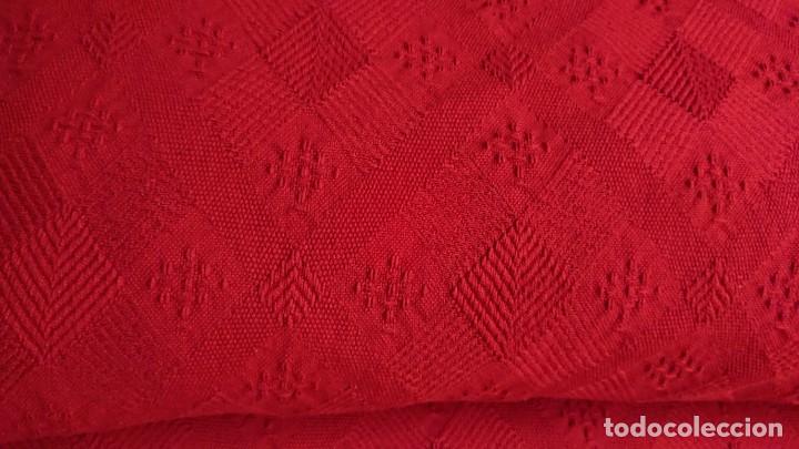 Antig&uuml;edades: COLCHA DE ALGOD&Oacute;N, ROJO TANGO, CAMA DE 1,35 - Foto 10