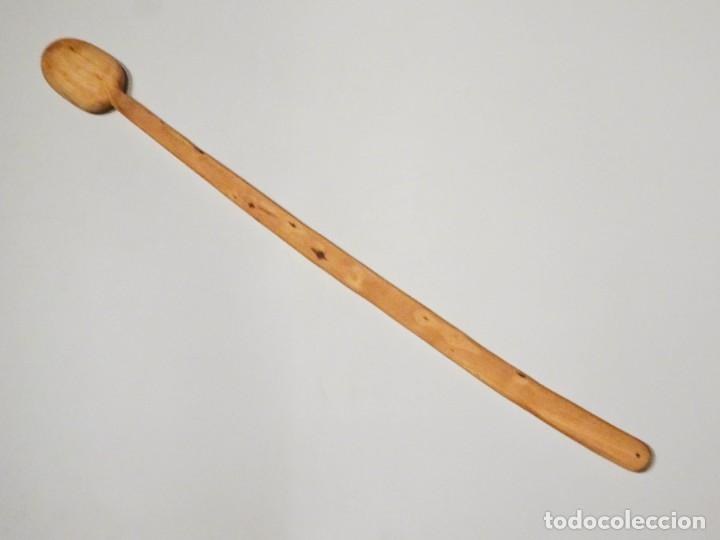 Antig&uuml;edades: CUCHAR&Oacute;N ARTESANAL MADERA LARGO R&Uacute;STICO #1 - Foto 2