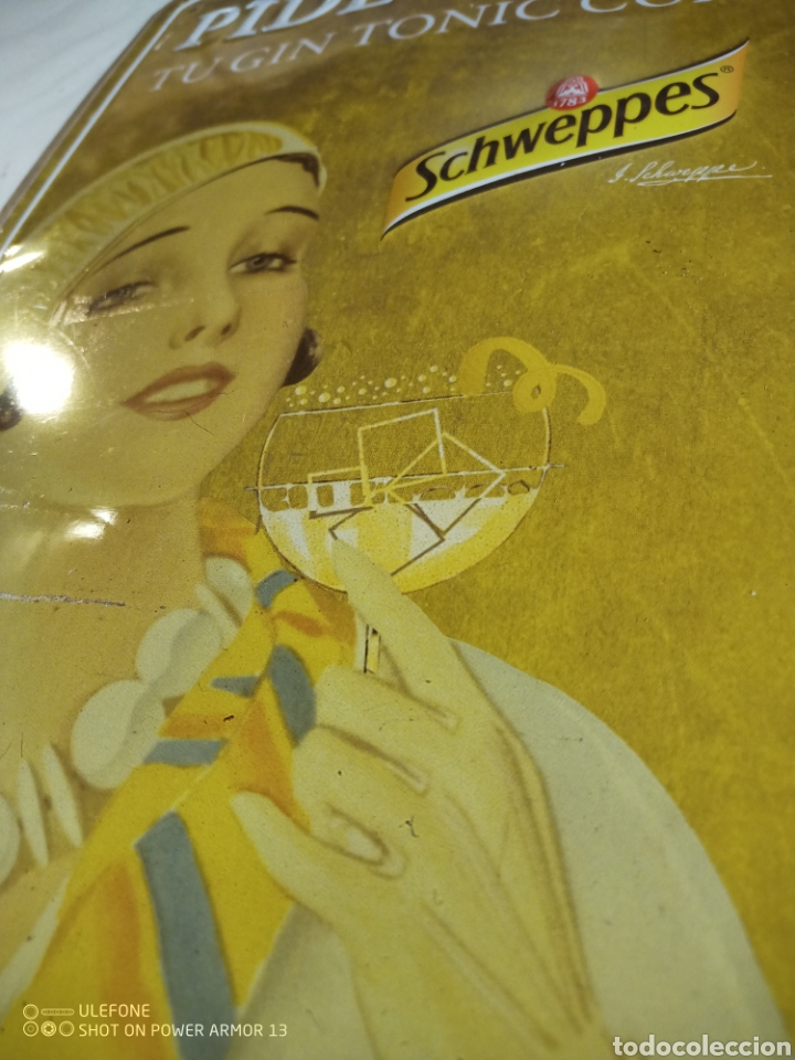 Antig&uuml;edades: Chapa publicitaria Schweppes - Foto 3