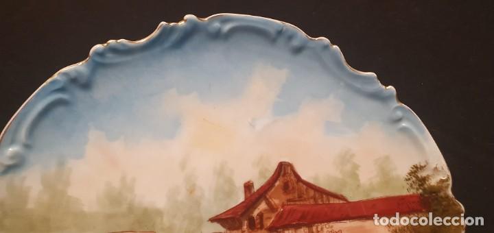 Antig&uuml;edades: Antiguo plato pintado a mano - Foto 3
