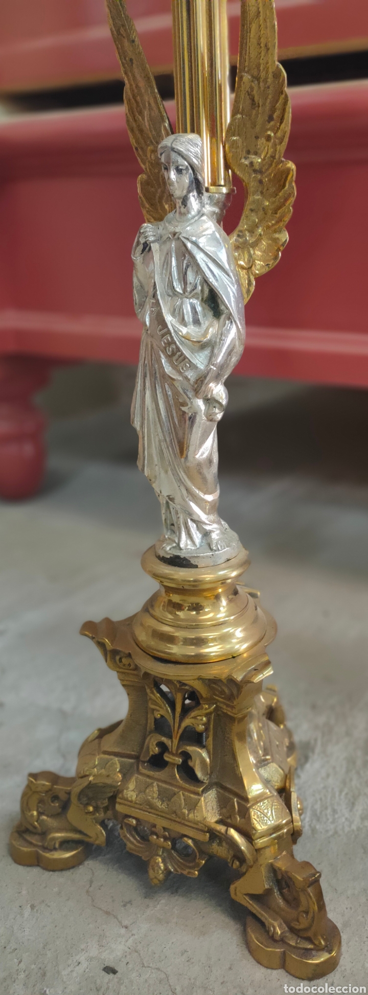 Antig&uuml;edades: 2 Candelabros de bronce - Foto 2