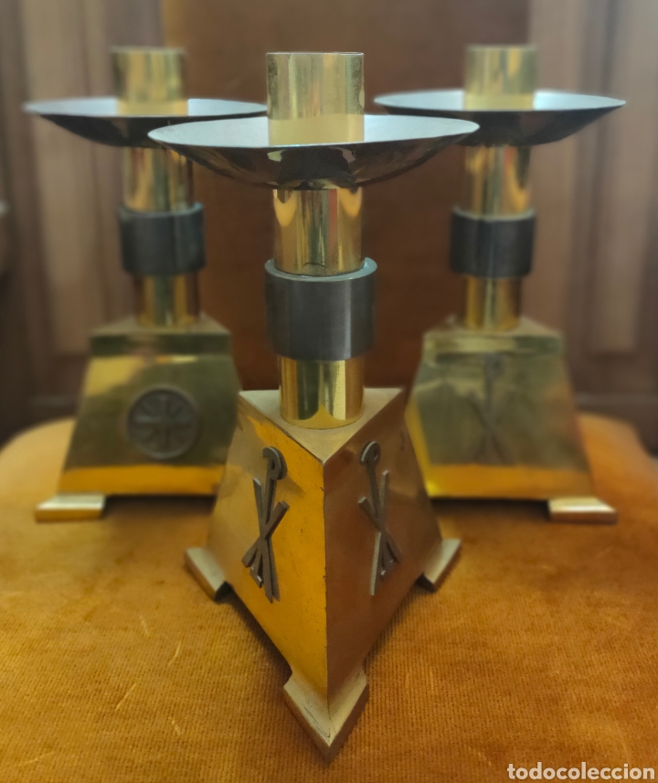 Antig&uuml;edades: 3 Candelabros de bronce - Foto 1