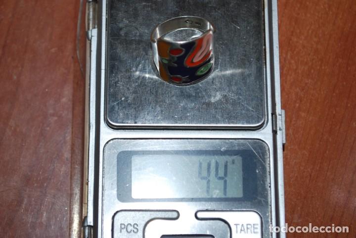 Antig&uuml;edades: Anillo de plata con esmalte. - Foto 9