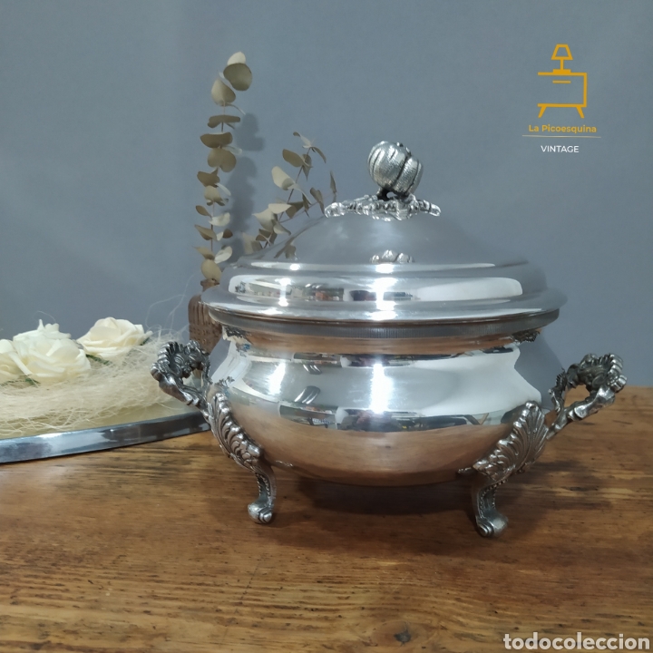 Antig&uuml;edades: Elegante sopera alpaca - Foto 1