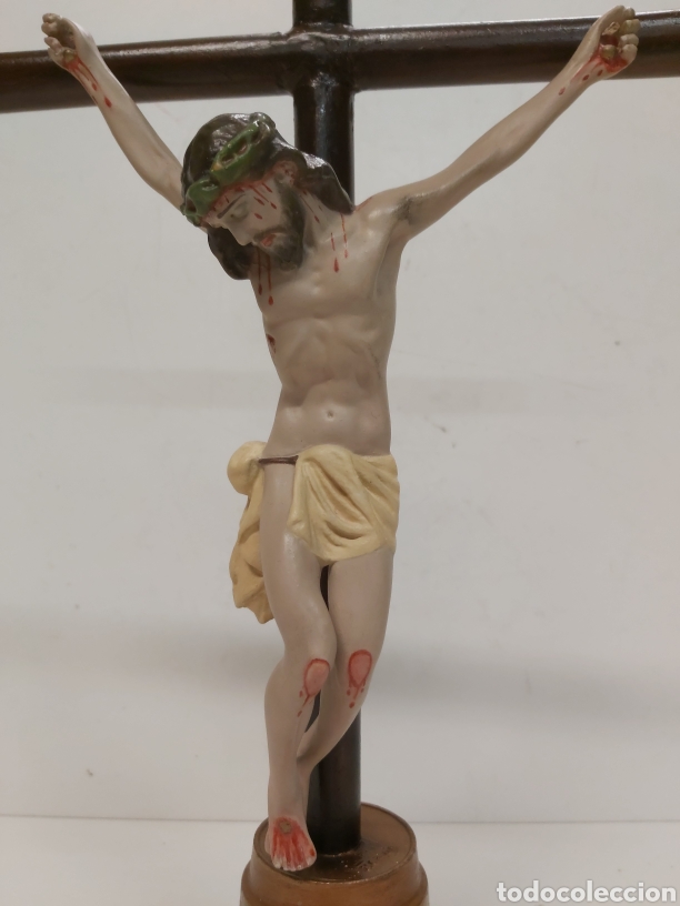 Antig&uuml;edades: Crucifijo mesa 42,5cm - Foto 2