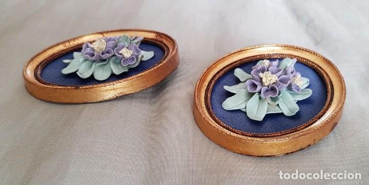 Antig&uuml;edades: Cuadritos con flores de porcelana - Foto 3