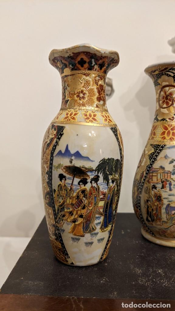 Antig&uuml;edades: COLECCI&Oacute;N 3 MINI JARRONES ESTILO SATSUMA - Foto 2