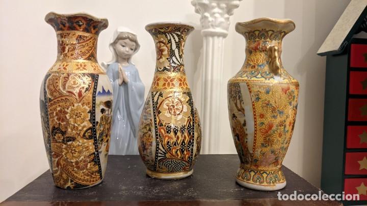 Antig&uuml;edades: COLECCI&Oacute;N 3 MINI JARRONES ESTILO SATSUMA - Foto 5