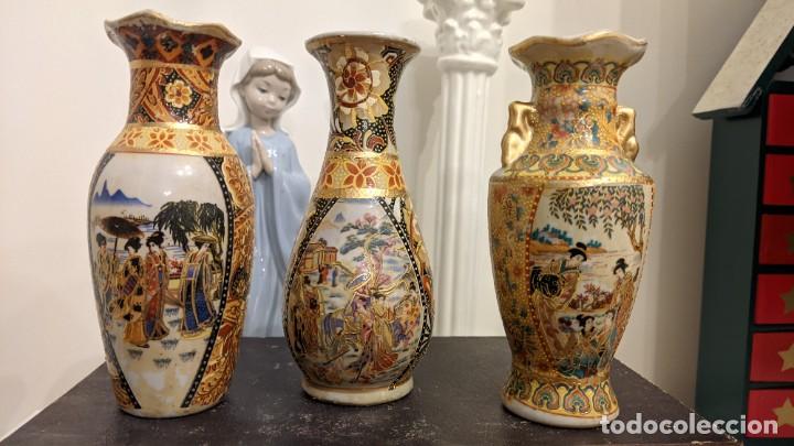 Antig&uuml;edades: COLECCI&Oacute;N 3 MINI JARRONES ESTILO SATSUMA - Foto 6