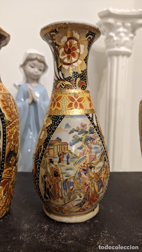 Antig&uuml;edades: COLECCI&Oacute;N 3 MINI JARRONES ESTILO SATSUMA - Foto 8