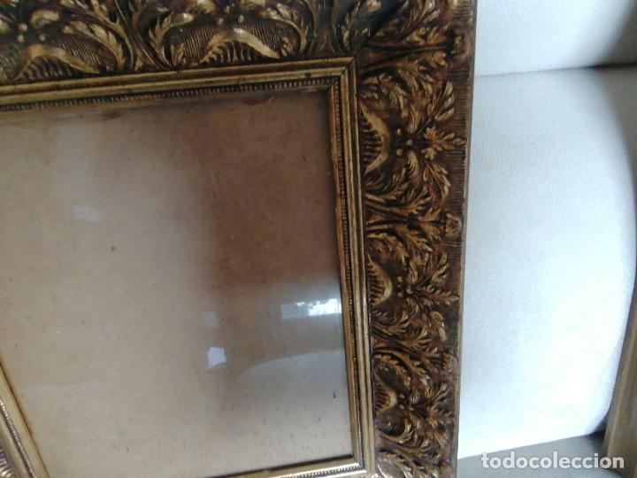 Antig&uuml;edades: MARCOS DE MADERA DORADA.43CM (Rf:G/b*) - Foto 3