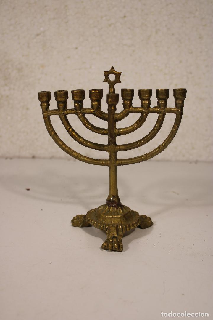 Antig&uuml;edades: candelabro Chanukkah 9 brazos bronce - Foto 1
