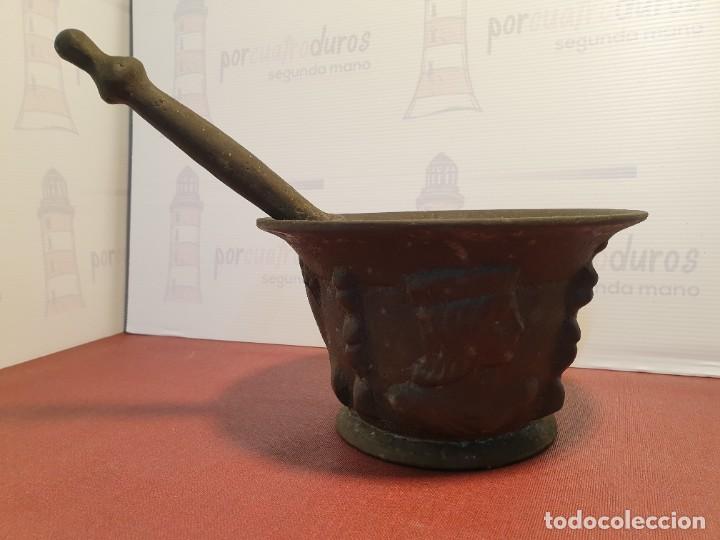 Antig&uuml;edades: Antiguo almirez bronce 19.7 cm di&aacute;metro - Foto 2