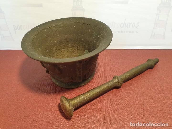 Antig&uuml;edades: Antiguo almirez bronce 19.7 cm di&aacute;metro - Foto 5