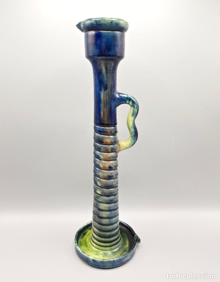 Antig&uuml;edades: Antiguo y gran Candelabro ART NOUVEAU B&Eacute;LGICA BELGIUM cer&aacute;mica Art Deco colores ca.1930 GRANDE RARO