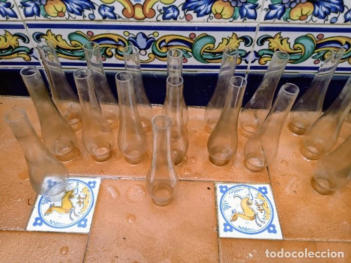 Antig&uuml;edades: Conjunto de tulipas antiguas de cristal - Foto 3