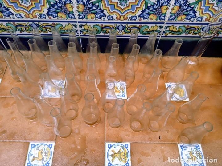 Antig&uuml;edades: Conjunto de tulipas antiguas de cristal. - Foto 2