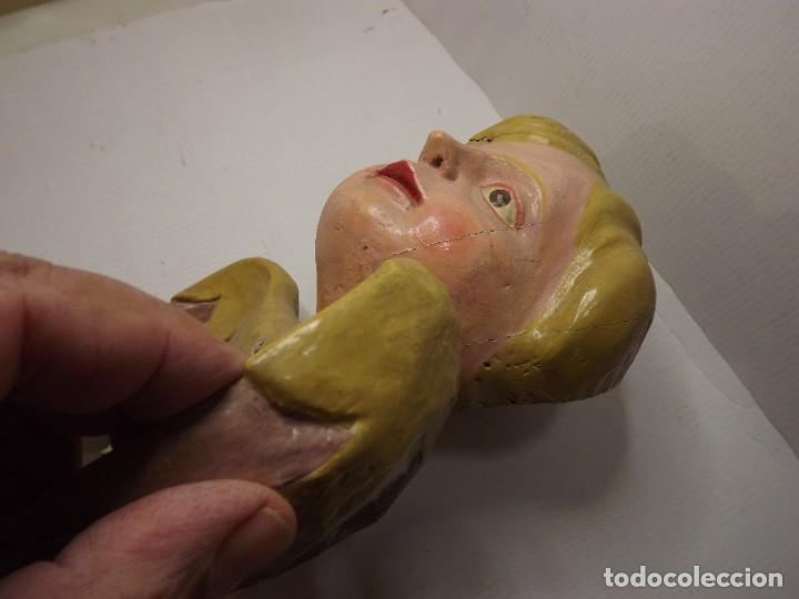 Antig&uuml;edades: Angel de madera,estucado y pintado. - Foto 4