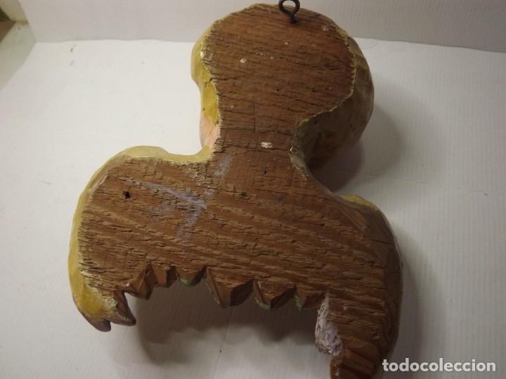 Antig&uuml;edades: Angel de madera,estucado y pintado. - Foto 5