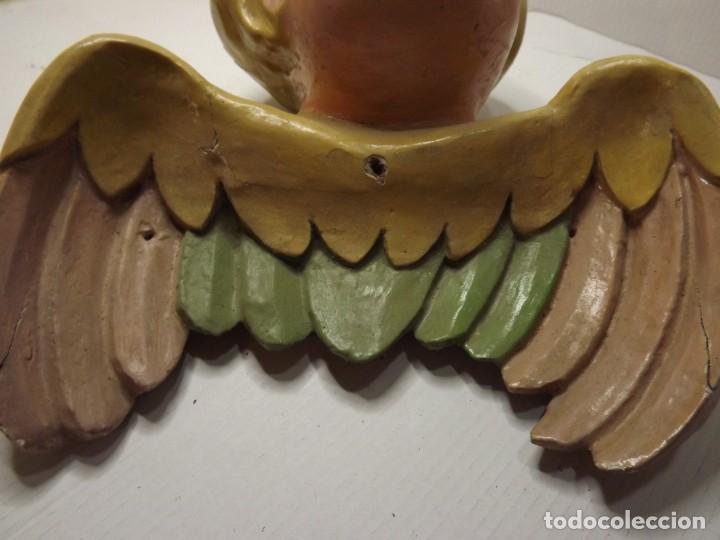 Antig&uuml;edades: Angel de madera,estucado y pintado. - Foto 7