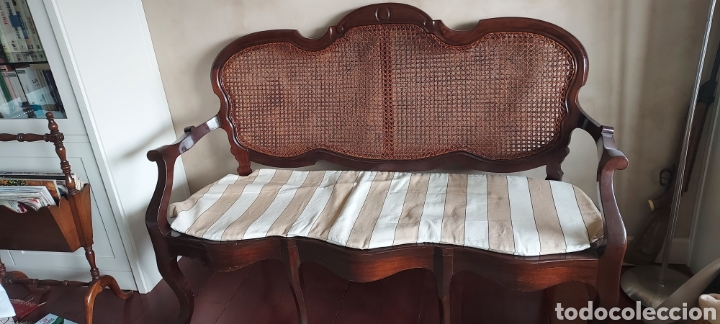 Antig&uuml;edades: sofa rejilla isabelino - Foto 2