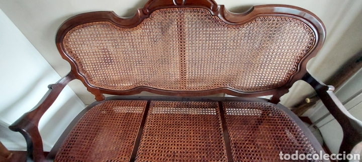 Antig&uuml;edades: sofa rejilla isabelino - Foto 1