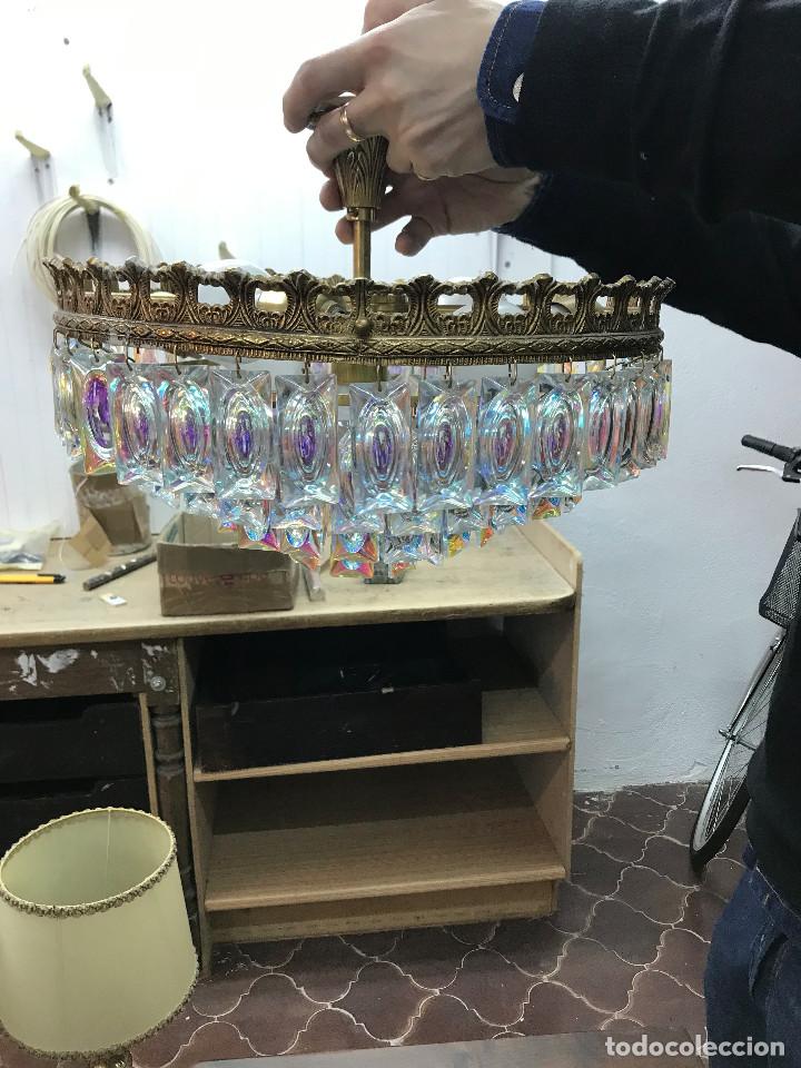 Antig&uuml;edades: L&aacute;mpra de techo cristales - Foto 1