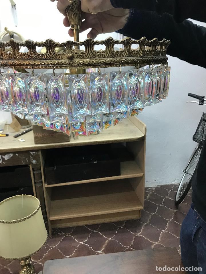 Antig&uuml;edades: L&aacute;mpra de techo cristales - Foto 2