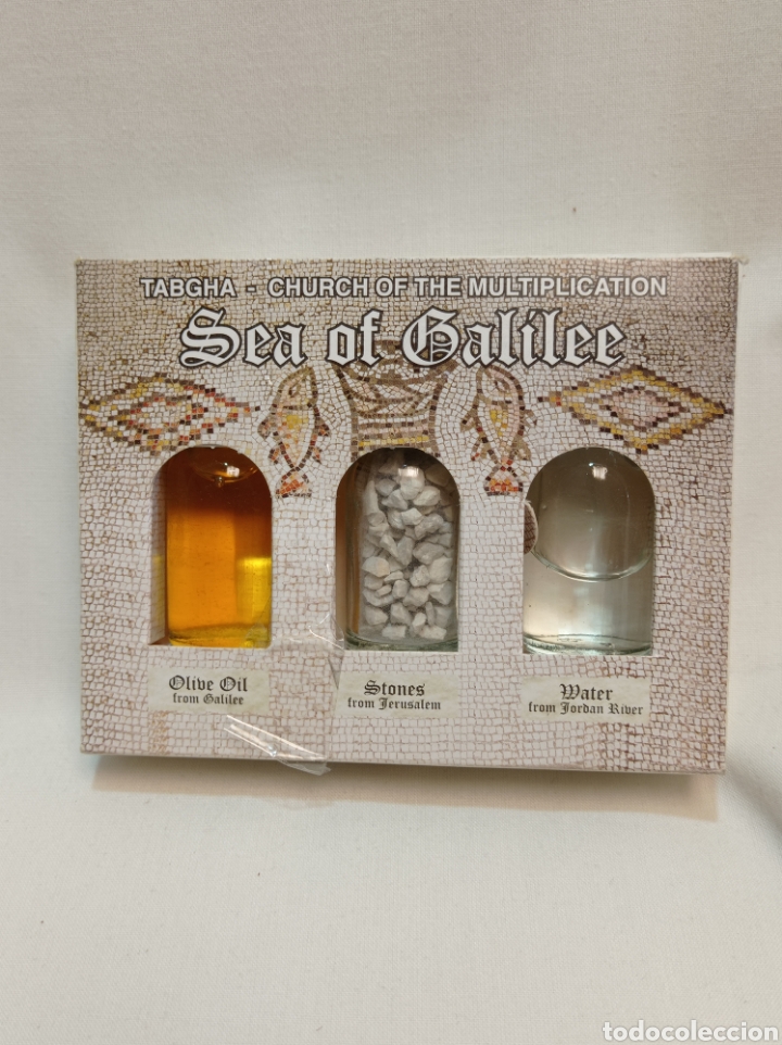 Antiguidades: ACEITE ,PIEDRAS Y AGUA DEL MAR DE GALILEA