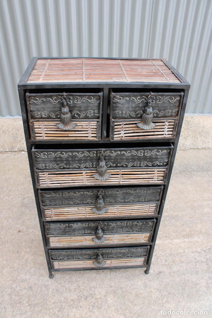 Antig&uuml;edades: mueble estante de hierro de forja y bamb&uacute; - Foto 5