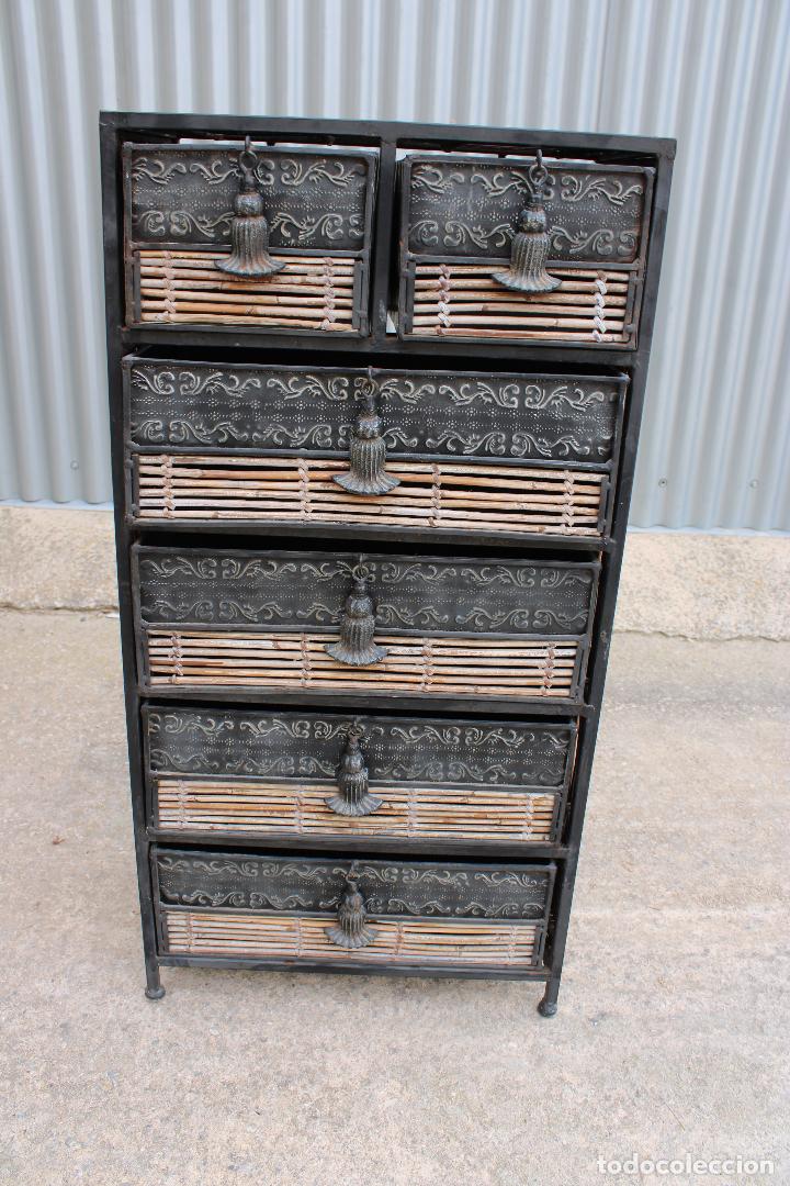 Antig&uuml;edades: mueble estante de hierro de forja y bamb&uacute; - Foto 7