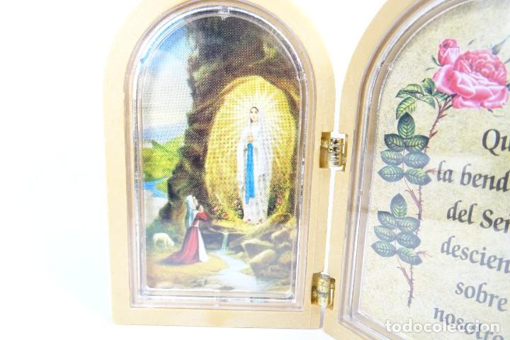 Antig&uuml;edades: Icono doble en madera de la Virgen de Lourdes - Foto 5