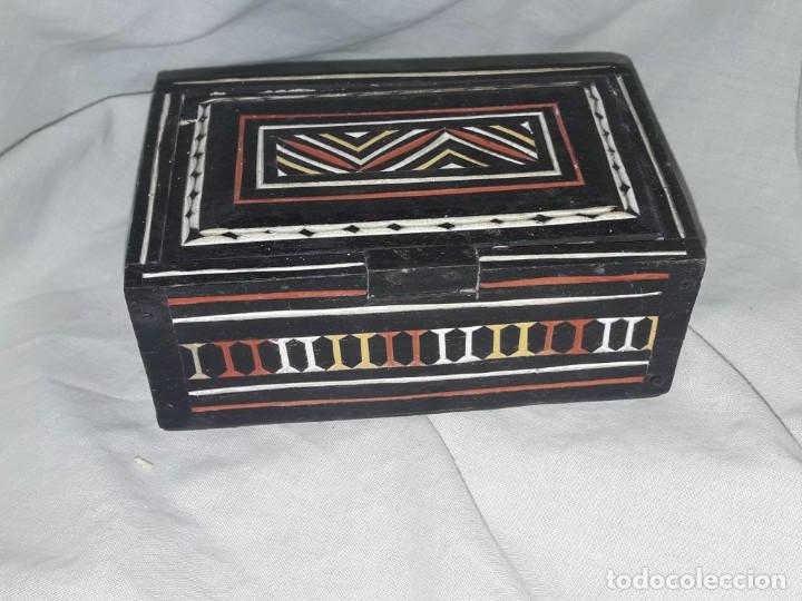 Antigüedades: Bella caja de madera marquetería de Tana Toroja Sulawesi Indonesia - Foto 2 - 311838918
