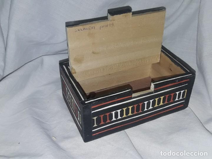 Antigüedades: Bella caja de madera marquetería de Tana Toroja Sulawesi Indonesia - Foto 6 - 311838918