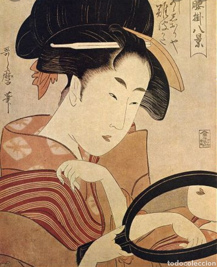 Antigüedades: Espejo de mano japonés de niquel patinado con bronce era Meiji - Foto 6 - 312376473