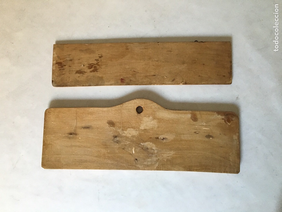 Antig&uuml;edades: Especiero antiguo de madera y loza. - Foto 3