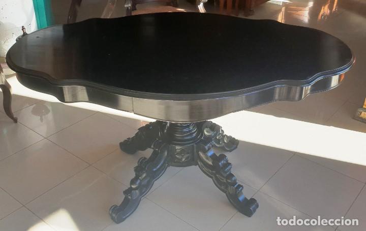 Antig&uuml;edades: Mesa Isabelina de caoba - Foto 1