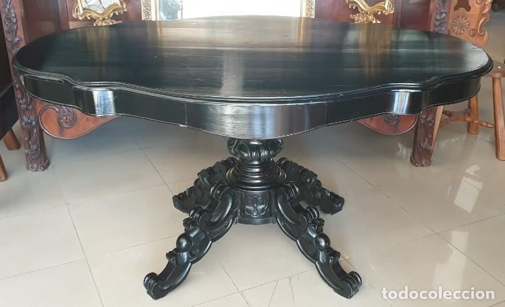 Antig&uuml;edades: Mesa Isabelina de caoba - Foto 3