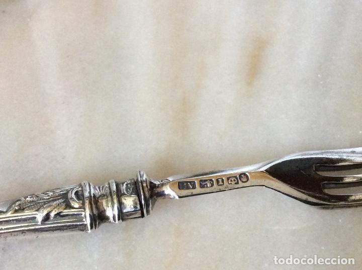 Antig&uuml;edades: ANTIGUO TENEDOR PASTELES - DE PLATA - SOLID SILVER - CONTRASTES - c 1852 - Foto 7